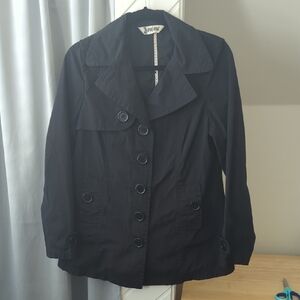 Jou Jou Black Women's Trench Coat